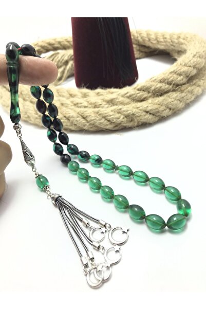 KANUNİ TESBİH حبات الصلاة من خشب الشعير قطع القمر والنجمة والعنبر الناري