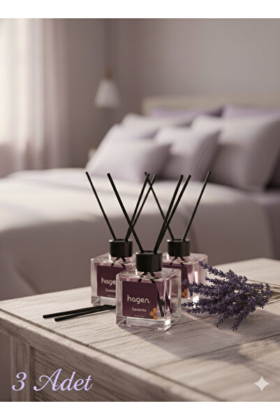 Hagen 3ADET Lavender Lavanta Kokusu Çubuklu Oda Kokusu 100ml Oda Parfümü Koku...