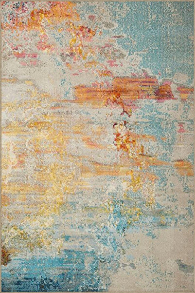 Rugs Modern Halı Berlin2 Soft Pastelli Desenli Dokuma Taban Halı ve Yıkanabil...