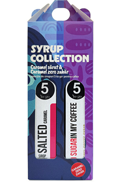 5 to go Coffee Syrup Collection, 2 x 250ml, Salted Caramel & Sugar-Free Caramel,