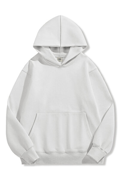 Zuno Men's White Oversized Fit Hooded Sweatshirt Stride Syndicate