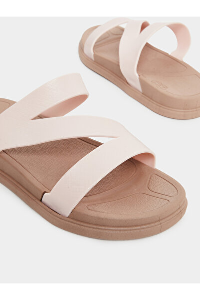Styli Pink Criss-Cross Flat Sandals