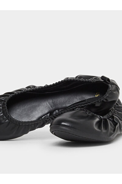 Styli Black Elasticated Ballet Flats