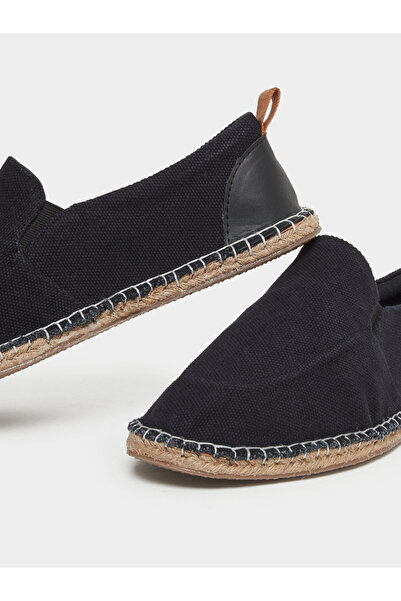 Styli Black Canvas Slip-On Espadrille