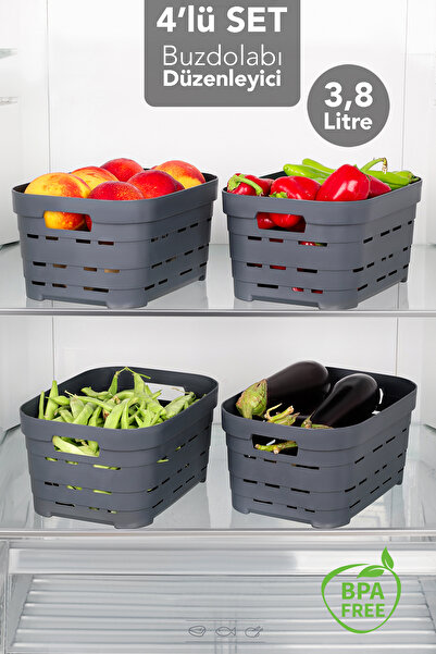 Meleni Home 4 bucăți 3,8 l organizator perforat pentru frigider - bucătărie, ...