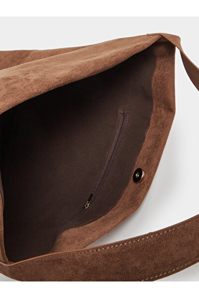 Styli Brown Suede Look Bucket Bag