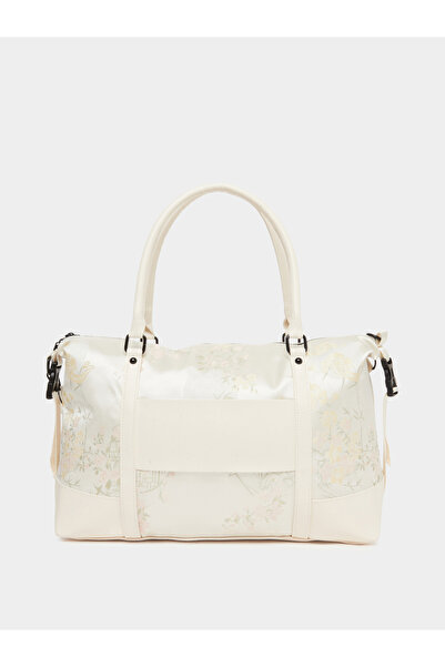 Styli Cream Floral Jacquard Duffle Bag
