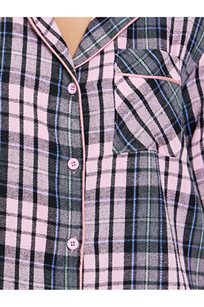 Styli Checked Button Front Nightshirt