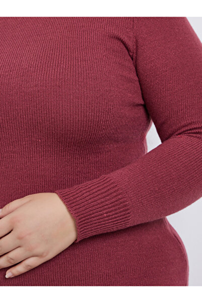 Styli Plus Size Turtle Neck Knit Sweater Maxi Dress