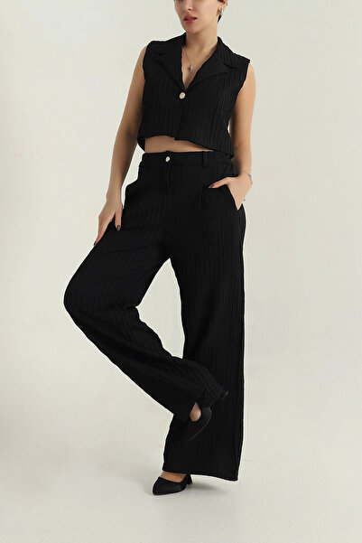 mj style Women's Wrinkled Fabric Women's Two-Piece Set