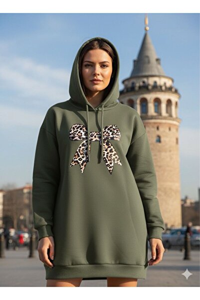 YILMAZBARMAZ Women's Leopard Fiyank Printed Sweatshirt