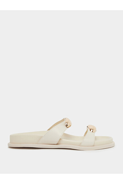 Styli Beige Metal Decor Strap Sandals