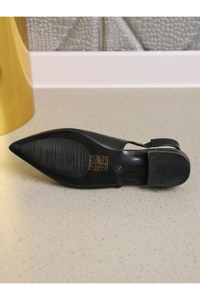 Sneak-a-Peek By Styli Pointed Toe Block Heel Ballerinas