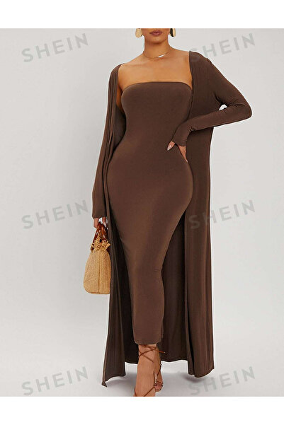 Sheya Shein long cardigan, brown