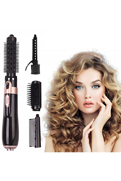 zola 4 in 1 hair dryer for drying/straightening/curling, 550W, 4 heads, 2 speeds, 25x5x5 cm, black/pink