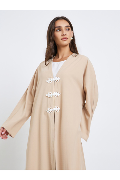 Styli Solid Knot Detail Abaya