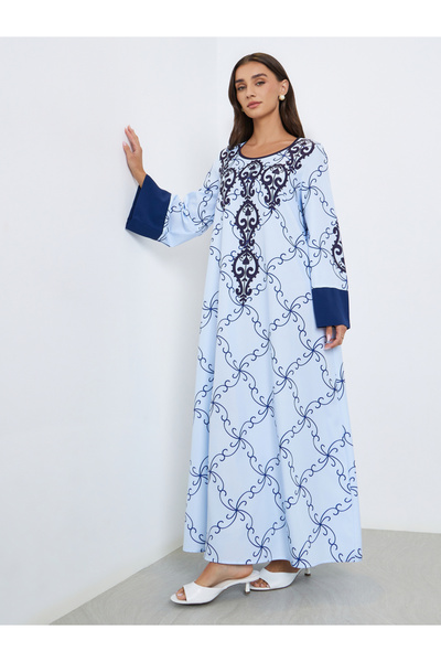 Styli جلابية بأكمام طويلة مطبوعة بالكامل