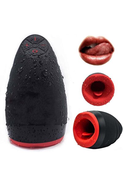 Obsessia Masturbator automat HerTongue, 6 moduri de vibratie, functie incalzire, jucarii sexuale, silentios