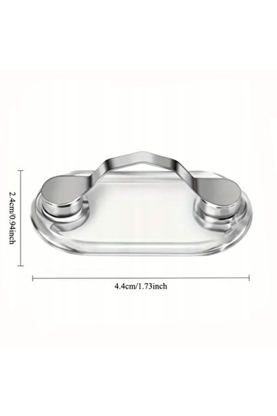 zola Magnetic clip holder for glasses, multifunctional, ABS, steel, 4.4 x 2.4 cm, transparent