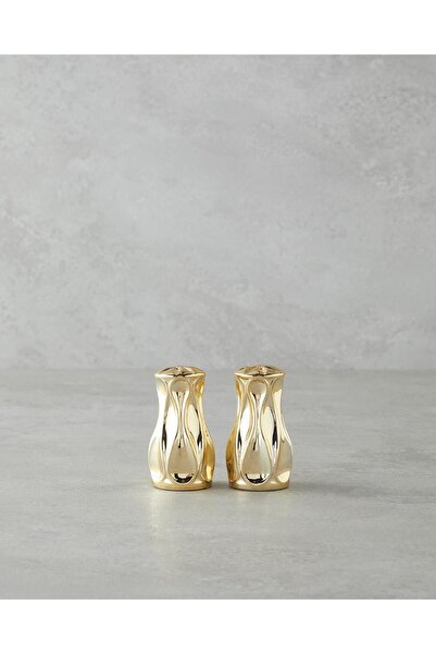 English Home وعاء ملح زجاجي من باهو - وعاء فلفل 4×4×8 سم ذهبي (13.11.2025)