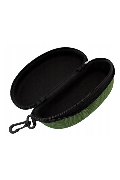 zola Glasses case, green, universal, soft lining, 17x8.5 cm