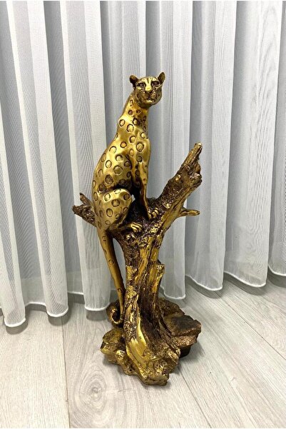 Mirsa Global Dekoratif Ağaçta Duran Çita Biblo Heykel