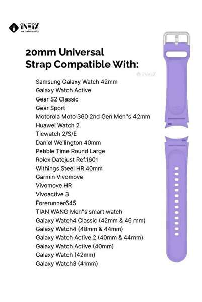 ineix Silicone Replacement Strap For Universal 20 mm
