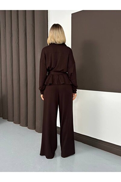 AYKA WEAR Waist-Tied Belted Pleated Modal Suit