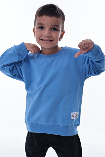 CQCQ Μπλε φούτερ για αγόρια με 2 κλωστές – 100% βαμβάκι, απαλό ύφασμα, άνετο,...