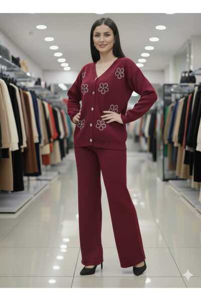 Cemre Life New Deux Pul Sequin Embroidery Detailed Knitwear Set