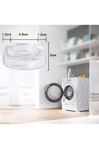 RABY Set of 4 transparent silicone anti-vibration feet for washing machine