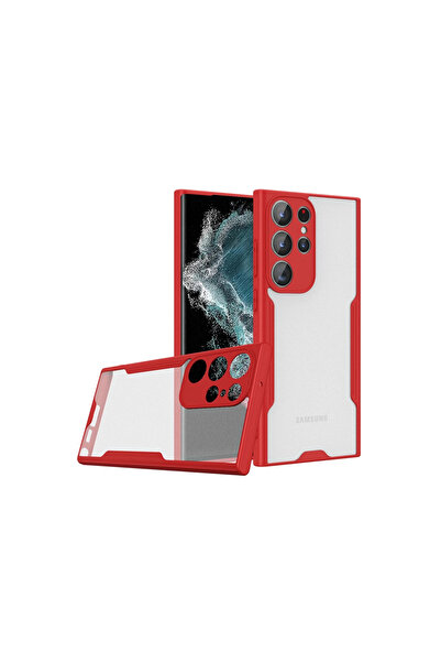 Twin Store غطاء سيليكون بلاتيني لهاتف Galaxy S23 - أحمر