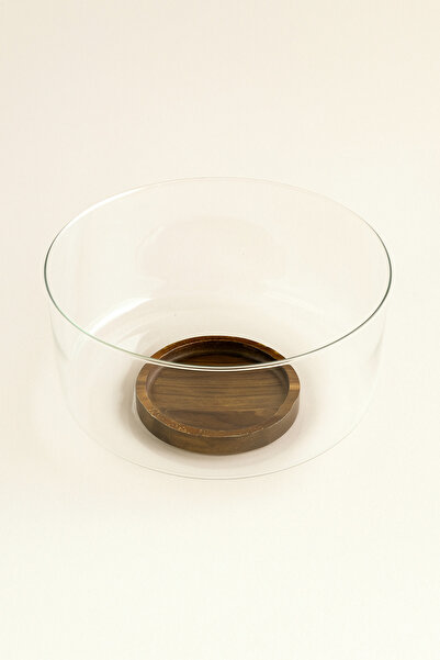 Mirilliahome Acacia Base Glass Bowl – Stylish Presentation and Serving Bowl