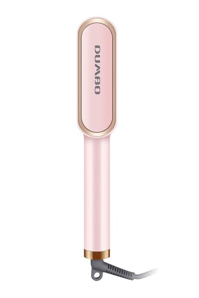 Dumbo Hair Straightener Brush with Built-in Comb, 20s Fast Heating, 5 Temp Settings, Anti-Scald (Pin