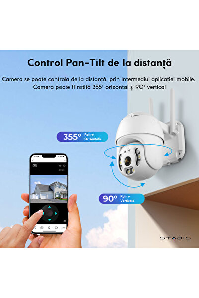 STADIS STADIS™ Pro Q2 Surveillance Camera, WiFi, 360 Panoramic, Full HD 1080p Resolution + Accessories