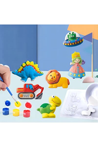 bebeLOGIC Set pictura si mulaj cu 6 figurine din ipsos de colorat, Racing, cu...