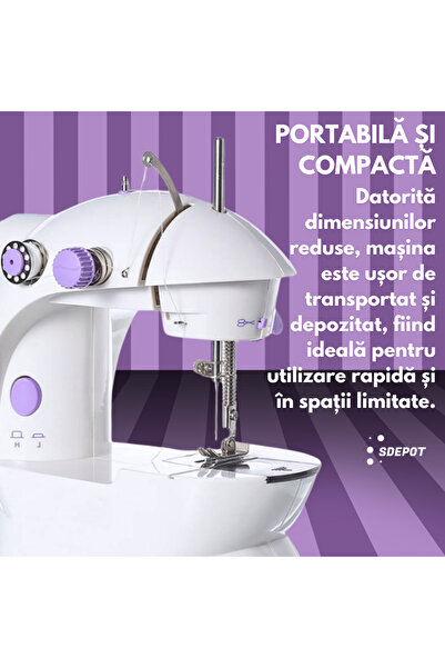 SDEPOT Sewing machine, SDEPOT, accessories included, portable, 4 In 1, white