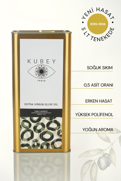 KUBEY NATURALS 2025-2026 YENİ HASAT Soğuk Sıkım Natürel Sızma Zeytinyağı, Erk...