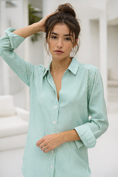 Rich Women's Striped Long Sleeve Oversized Shirt