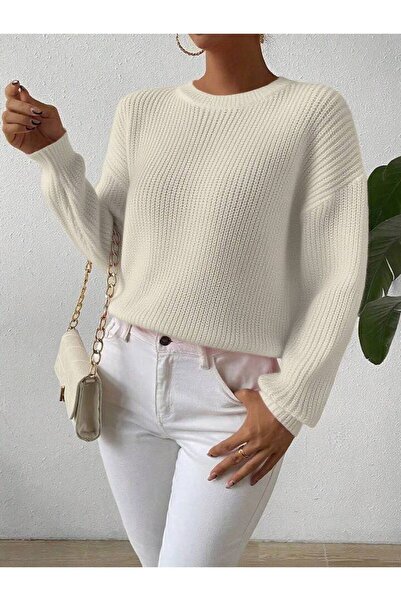 FAVORİST Tri̇ko Knitted O Oversized Crew Neck Sweater Btk