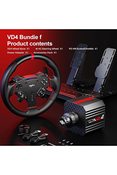 pxn VD4 Bundle F Direct Drive Direksiyon Seti | 4 Nm Sabit Tork Gücü | W AS S...