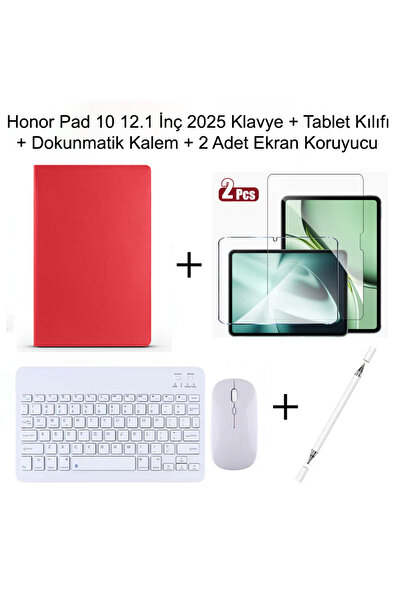 Yesnıce Honor Pad 10 12.1 İnç 2025 Uyumlu Standlı Kılıf Dokunmatik Kalem Ve K...