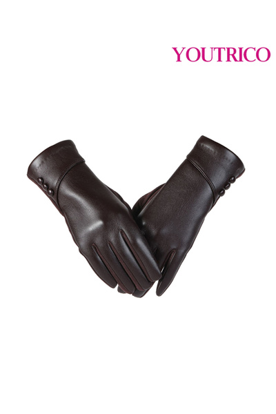 Youtrico Touchscreen Leather Gloves - All-Weather Windproof for Driving & Cycling