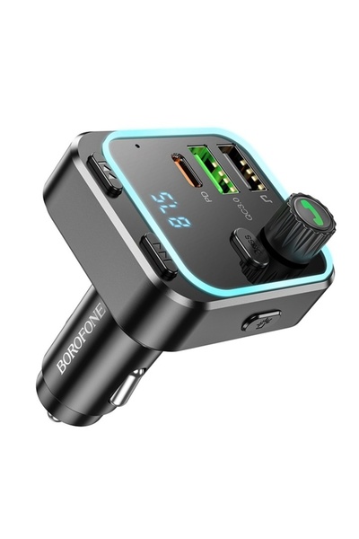 Borofone Modulator FM automat 38W 2x USB + Tip-C (PD + QC3.0) Bluetooth 5.0, ...