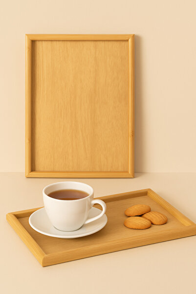 Mirilliahome Set of 2 Bamboo Trays |   Natural Serving Tray