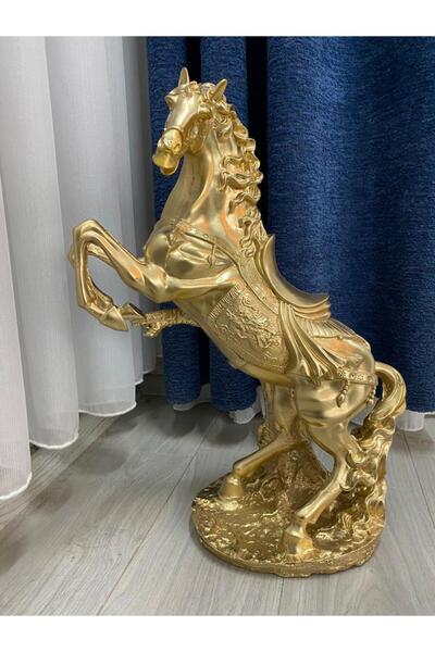 Mirsa Global Dekoratif Şahlanan At Biblo Polyester Heykel