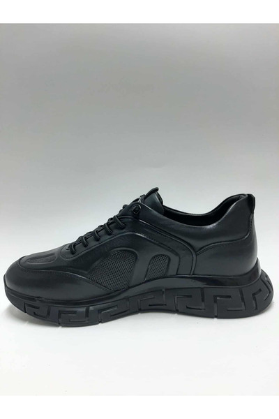 Pepita Genuine Leather Laceless Black Color Men's Shoes