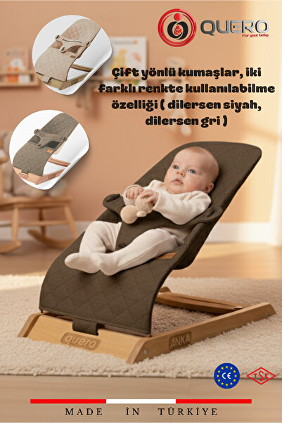 Quero Anka Ahşap Çift Sallanır Ana Kucağı, Yaylanır Ana Kucağı, Çift Yönlü Ku...