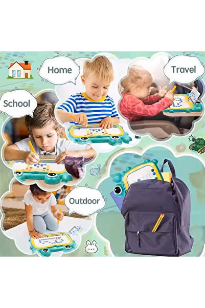 Generic Magnetic Drawing Board, Montessori Magnetic Dots Toys with 50 Dot Beads and 10 Pattern Booklets