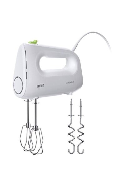 Braun MultiMix 1 HM 1110 WH Hand Mixer, 450W, 4-speed, White/Green